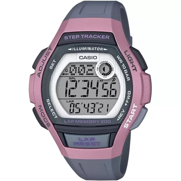 Casio Womens LWS 2000H 4AVCF Runner Digital Display Quartz Black Watch Color GreyPink