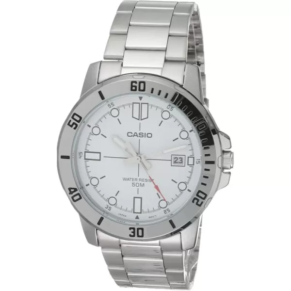 Casio Classic SilverTone Stainless Steel Band Date Indicator Watch Model MTPVD01D7EV