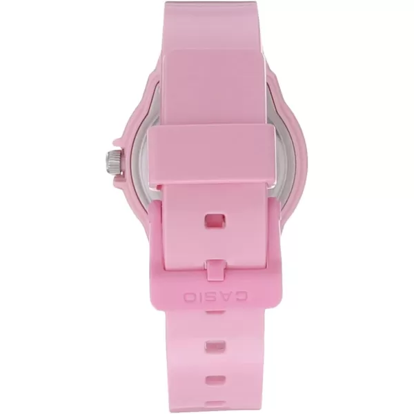 Casio MDV106 Series  Unisex Analog Watch  200M WR  Stainless Steel Case  Resin Band  2 Hand Analog HR Min SEC  Date Display  Screw Down CrownScrew Down Caseback  3 Year BatteryPink