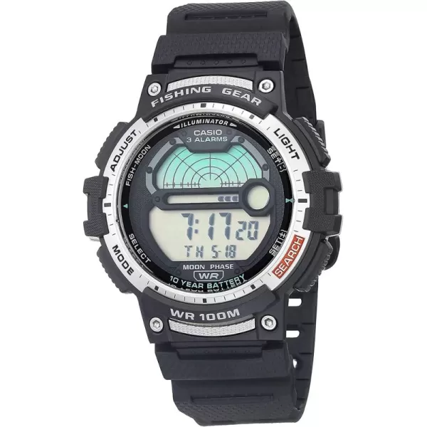 Casio Mens Fishing Timer Quartz Watch with Resin Strap Black 241 Model WS1200H1AVCF