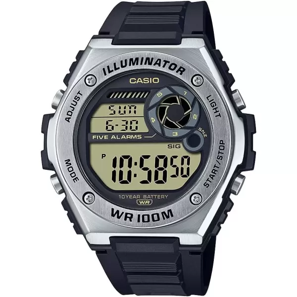 imageCasio MWD100H Series  Mens Digital Watch  1100 SEC Stopwatch  Countdown Timer  LED Light  100 Meter Water Resistance  Multi Function Alarm  Auto Calendar  Dual Time  10 Yr BatteryBlack