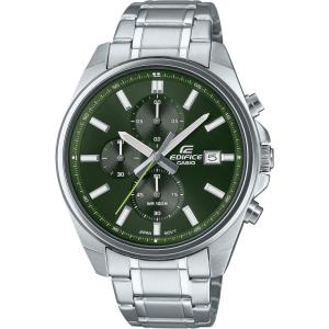 imageCasio Edifice Mens Stainless Steel Chronograph Date Indicator 438mm Watch EFV610D3CVGreen
