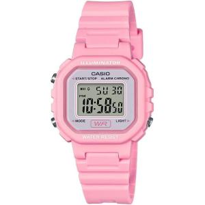imageCasio LA20WH Series  Womens Digital Watch  Water Resistant  LED Light  Auto Calendar  Date Display  1100 SEC Stopwatch  Regular Time Keeping HR Min SEC PM Date Day  5 Yr BattPinkWhite