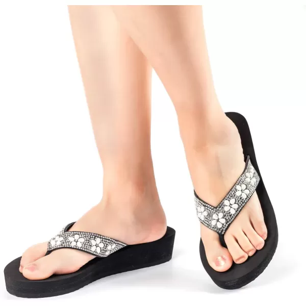 Nova Utopia Womens Casual Summer Wedge SandalsNf12 Silverblack