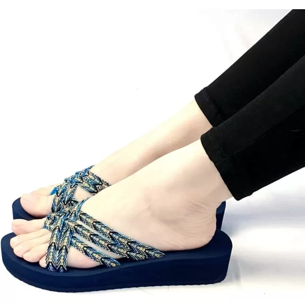 Nova Utopia Womens Casual Summer Wedge SandalsNf20 Cobaltblue
