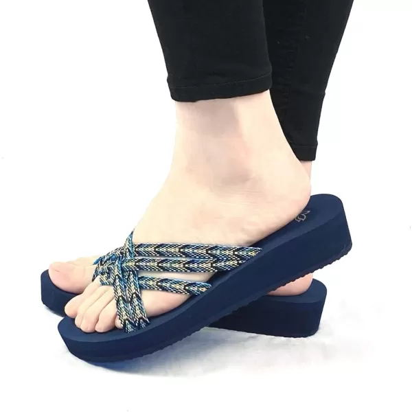 Nova Utopia Womens Casual Summer Wedge SandalsNf20 Cobaltblue