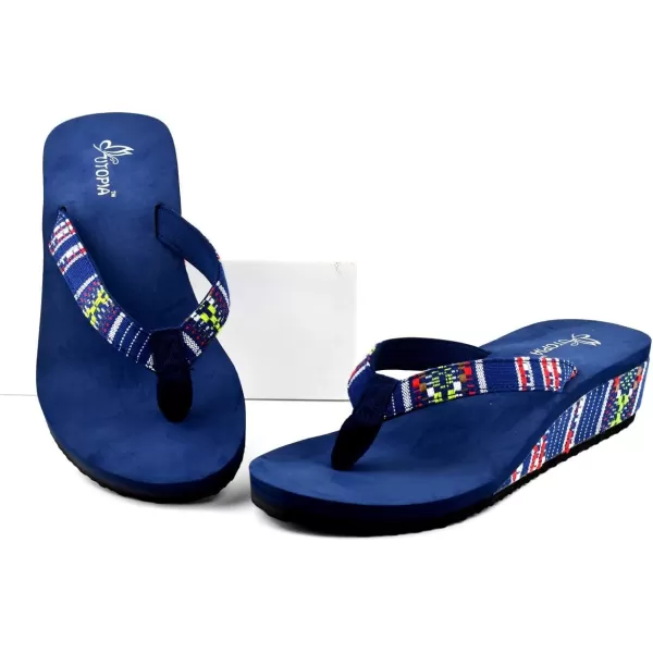 Nova Utopia Womens Casual Summer Wedge SandalsNf20 Mosaicstripe