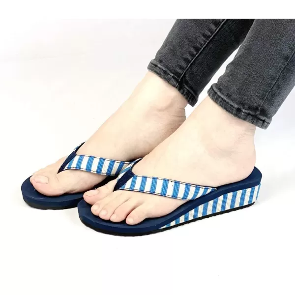 Nova Utopia Womens Casual Summer Wedge SandalsNf21 Oceanstripe