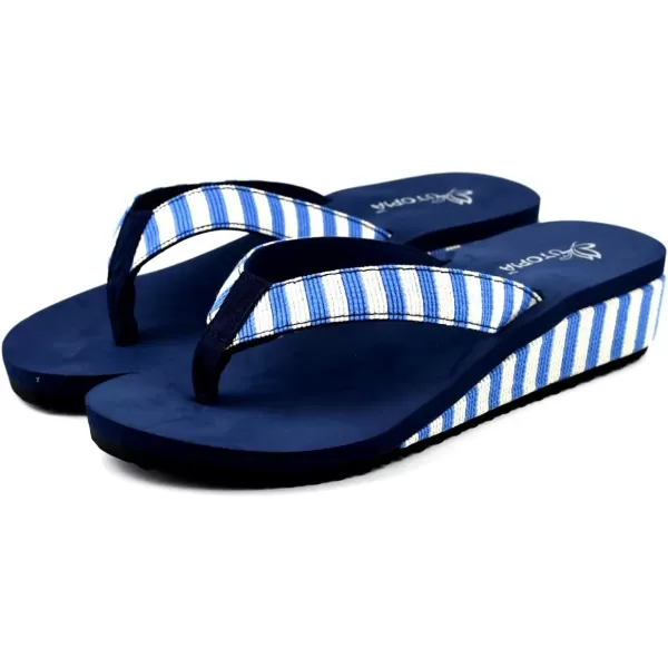 Nova Utopia Womens Casual Summer Wedge SandalsNf21 Oceanstripe
