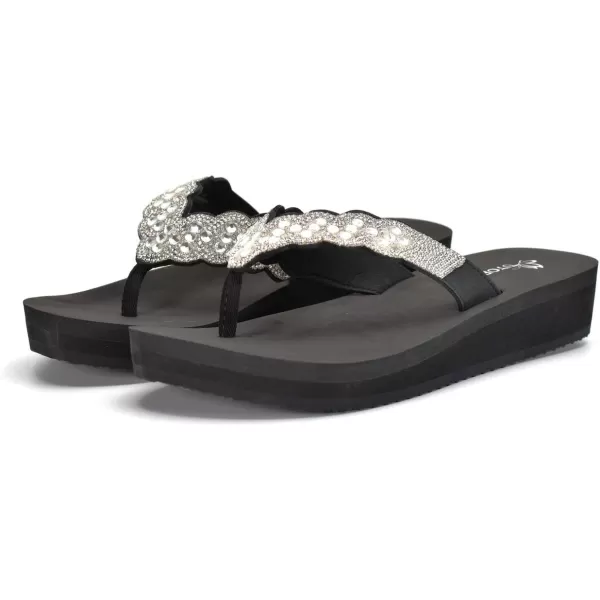 Nova Utopia Womens Casual Summer Wedge SandalsNfls119 Blacksilver