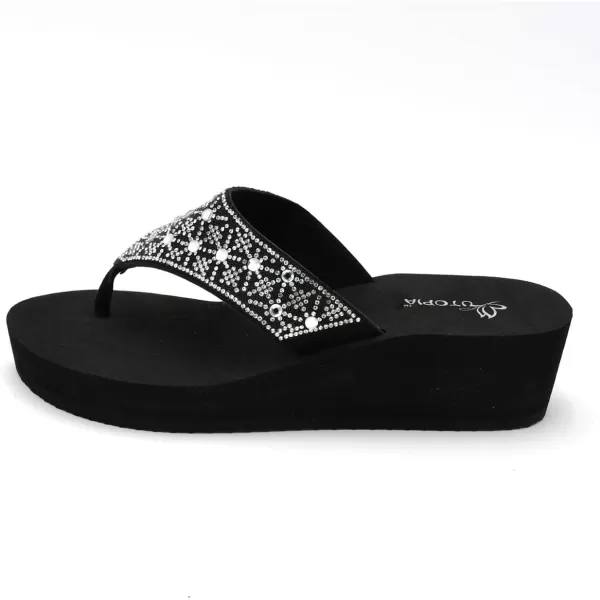 Nova Utopia Womens Casual Summer Wedge SandalsNfls26 Blacksilver