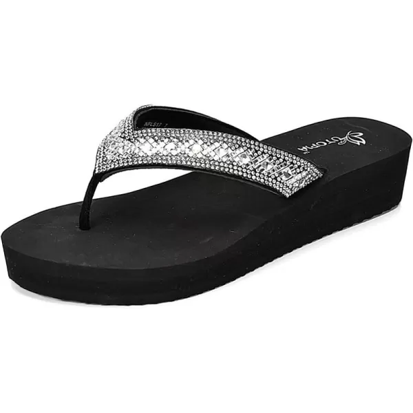 Nova Utopia Womens Casual Summer Wedge SandalsNf17 Silverdiamondd