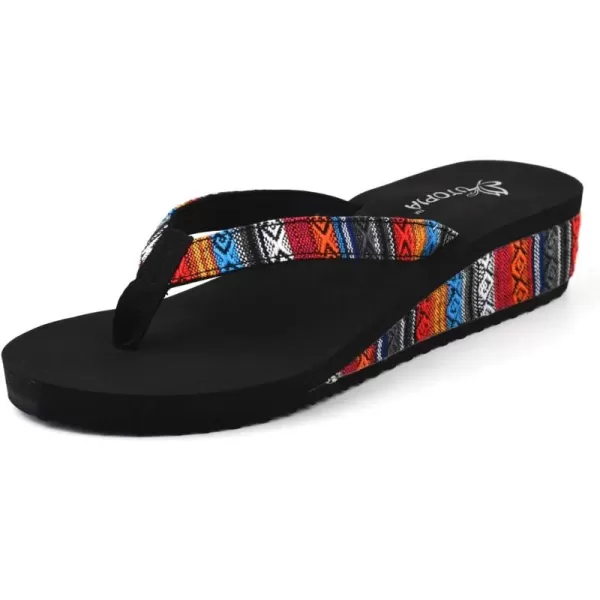 Nova Utopia Womens Casual Summer Wedge SandalsNf20 Vividstripe
