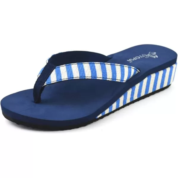 Nova Utopia Womens Casual Summer Wedge SandalsNf21 Oceanstripe