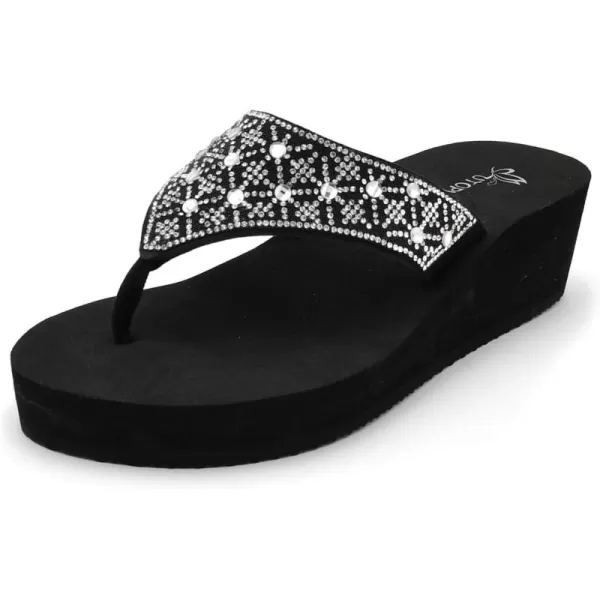 Nova Utopia Womens Casual Summer Wedge SandalsNfls26 Blacksilver