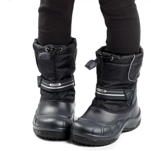 Nova Mountain Boys and Girls Waterproof Winter Snow BootsNfwbnm12  Black