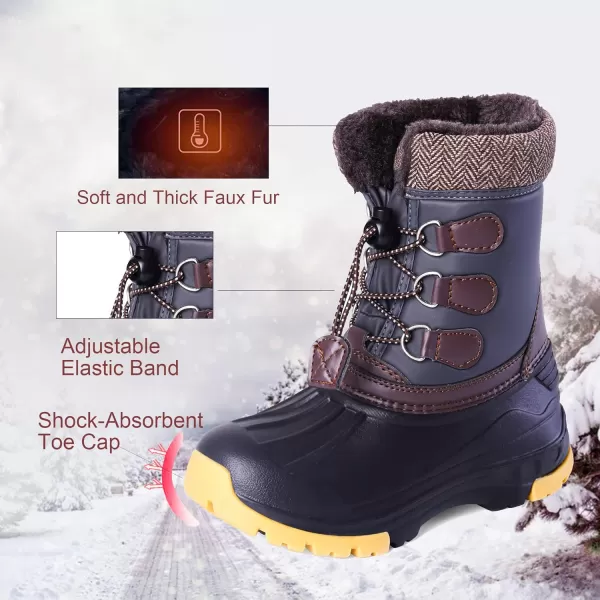 Nova Mountain Boys and Girls Waterproof Winter Snow BootsNfwbnn01  Grey