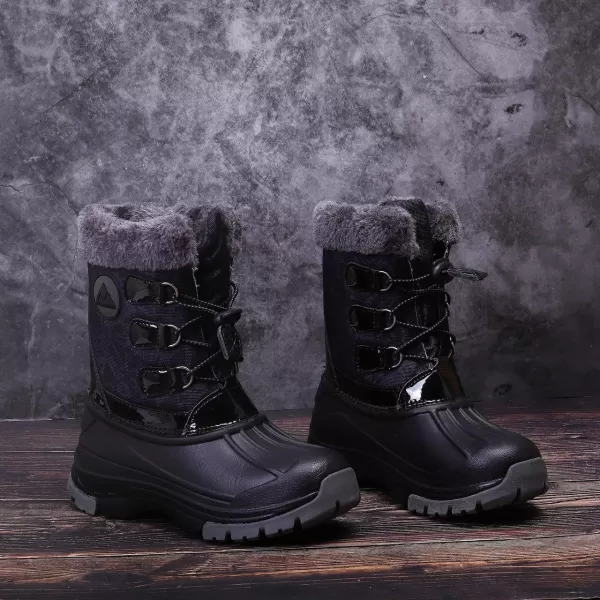 Nova Mountain Boys and Girls Waterproof Winter Snow BootsNfwbnn03  Blackgrey