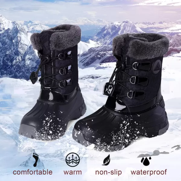 Nova Mountain Boys and Girls Waterproof Winter Snow BootsNfwbnn03  Blackgrey