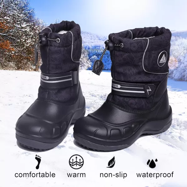 Nova Mountain Boys and Girls Waterproof Winter Snow BootsNfwbnn12  Blackpattern