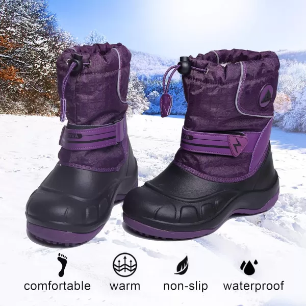 Nova Mountain Boys and Girls Waterproof Winter Snow BootsNfwbnn12  Darkpurple