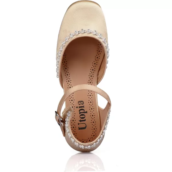 Nova Utopia Girls LowMedium Platform Sandal ShoesNfgf056h  Satin Champagne