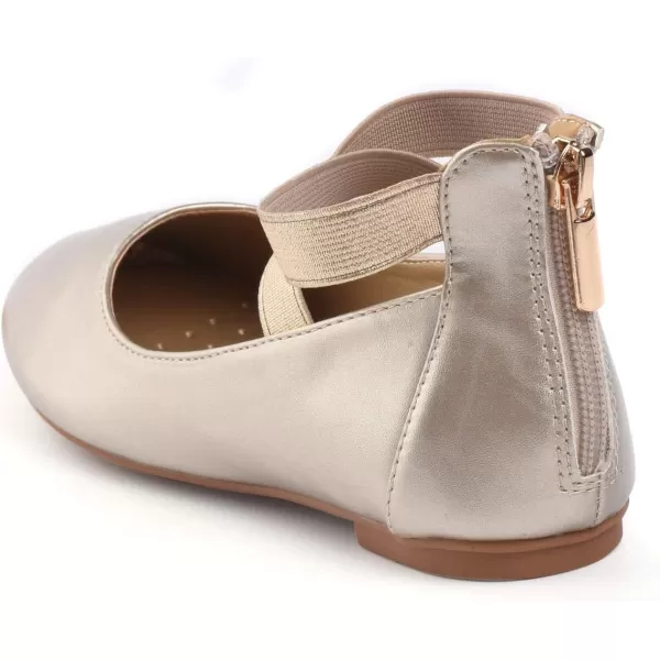 Nova Utopia Toddler Little Girls Dress Ballet Ankle Strap Flat ShoesNf316a  Gold