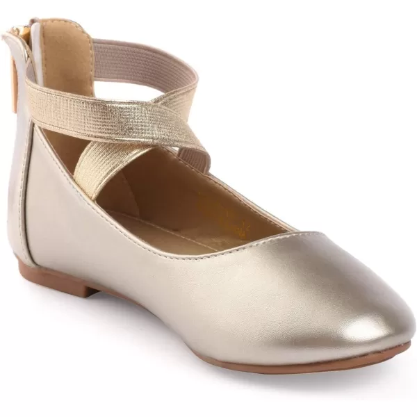 Nova Utopia Toddler Little Girls Dress Ballet Ankle Strap Flat ShoesNf316a  Gold