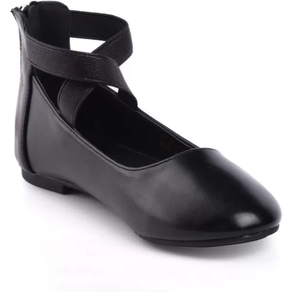 Nova Utopia Toddler Little Girls Dress Ballet Ankle Strap Flat ShoesNf316b  Black