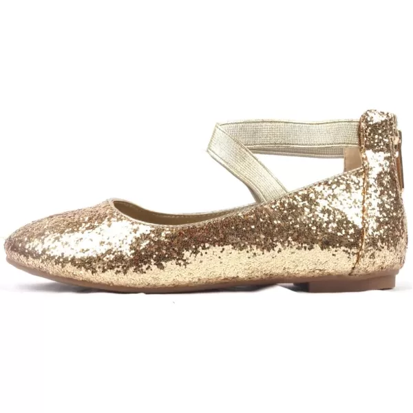 Nova Utopia Toddler Little Girls Dress Ballet Ankle Strap Flat ShoesNf316b  Goldglitter