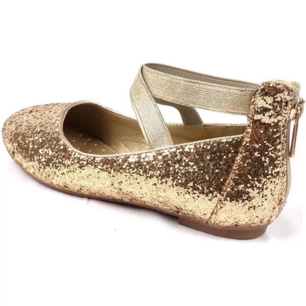 Nova Utopia Toddler Little Girls Dress Ballet Ankle Strap Flat ShoesNf316b  Goldglitter