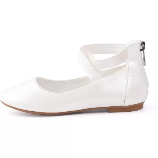 Nova Utopia Toddler Little Girls Dress Ballet Ankle Strap Flat ShoesNf316b  Pearl White