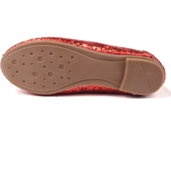 Nova Utopia Toddler Little Girls Dress Ballet Ankle Strap Flat ShoesNf316b  Redglitter