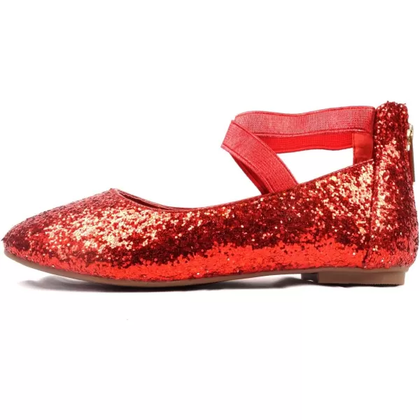 Nova Utopia Toddler Little Girls Dress Ballet Ankle Strap Flat ShoesNf316b  Redglitter