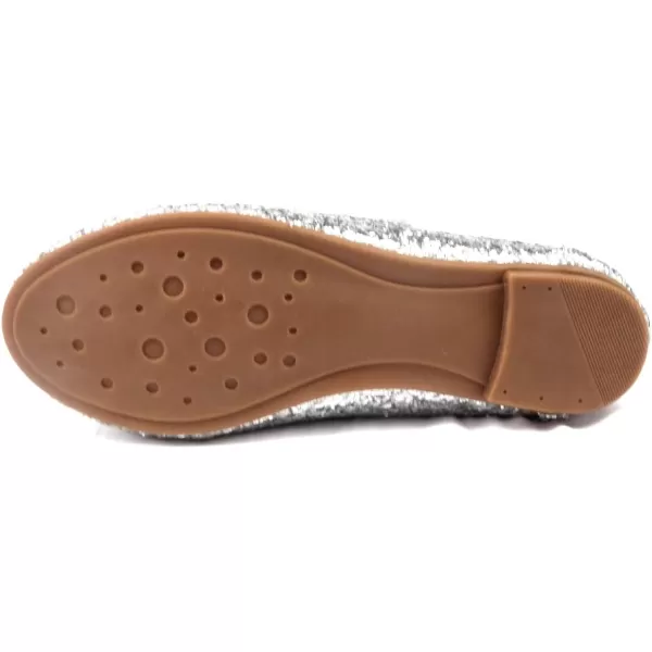 Nova Utopia Toddler Little Girls Dress Ballet Ankle Strap Flat ShoesNf316b  Silverglitter