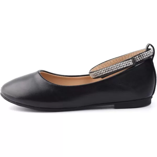 Nova Utopia Toddler Little Girls Dress Ballet Ankle Strap Flat ShoesNf317  Black