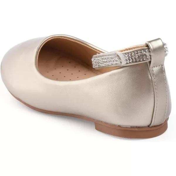 Nova Utopia Toddler Little Girls Dress Ballet Ankle Strap Flat ShoesNf317  Gold
