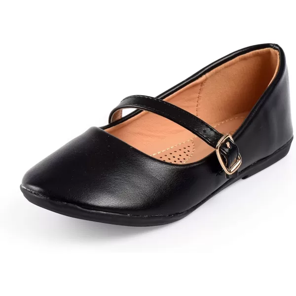 Nova Utopia Toddler Little Girls Dress Ballet Mary Jane Bow Flat ShoesNf60a N  Blackpu