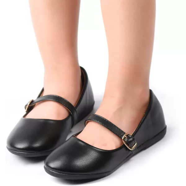 Nova Utopia Toddler Little Girls Dress Ballet Mary Jane Bow Flat ShoesNf60a N  Blackpu