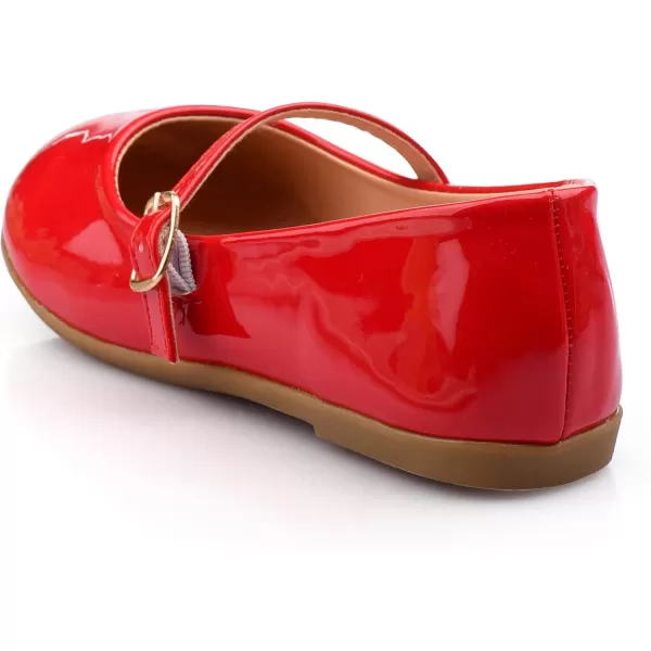 Nova Utopia Toddler Little Girls Dress Ballet Mary Jane Bow Flat ShoesNf60a N  Red