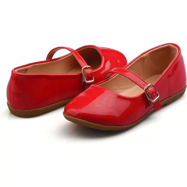 Nova Utopia Toddler Little Girls Dress Ballet Mary Jane Bow Flat ShoesNf60a N  Red