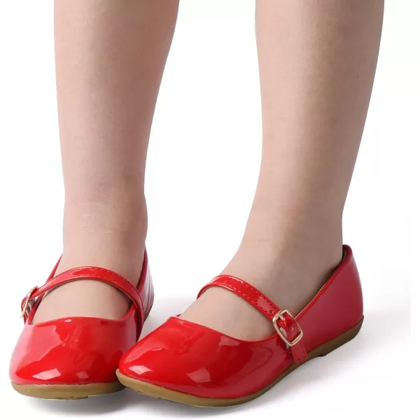 Nova Utopia Toddler Little Girls Dress Ballet Mary Jane Bow Flat ShoesNf60a N  Red