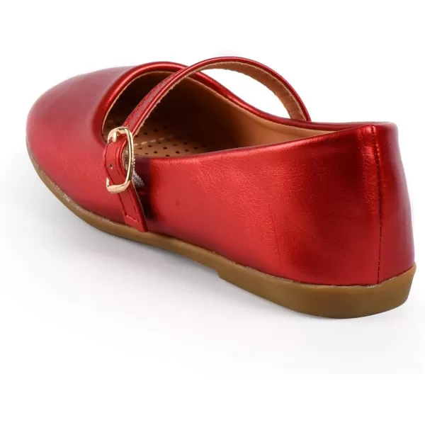 Nova Utopia Toddler Little Girls Dress Ballet Mary Jane Bow Flat ShoesNf60a N  Redpu