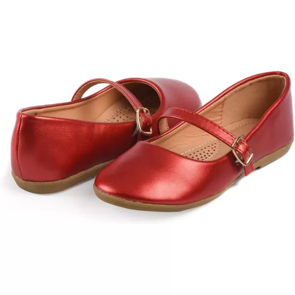 Nova Utopia Toddler Little Girls Dress Ballet Mary Jane Bow Flat ShoesNf60a N  Redpu