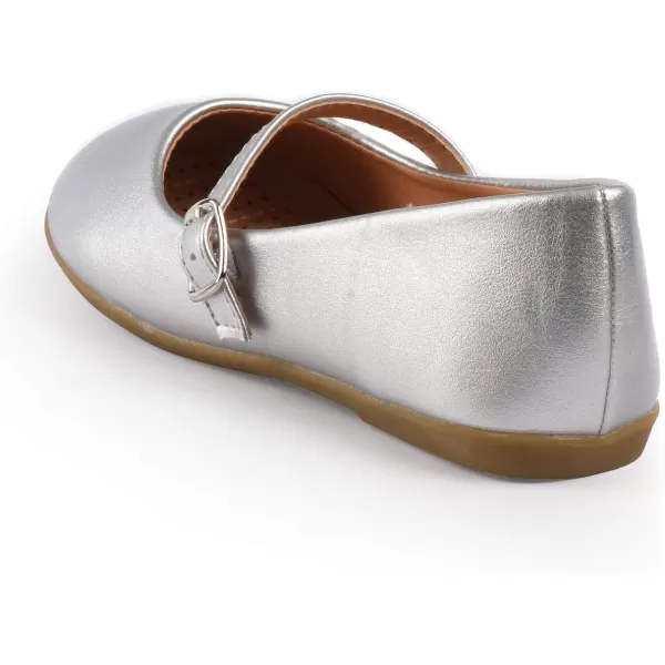 Nova Utopia Toddler Little Girls Dress Ballet Mary Jane Bow Flat ShoesNf60a N  Silverpu