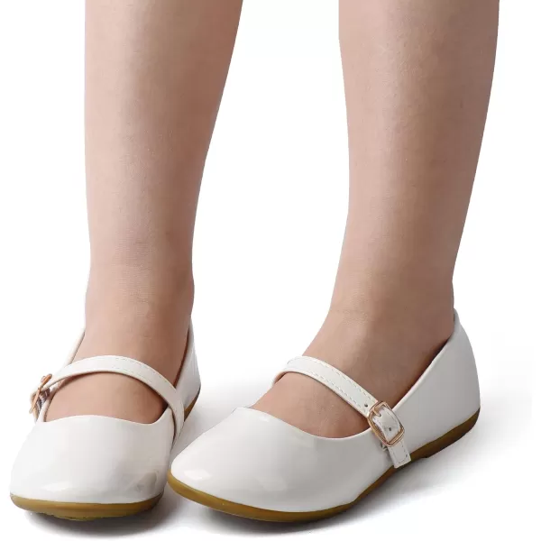 Nova Utopia Toddler Little Girls Dress Ballet Mary Jane Bow Flat ShoesNf60a N  White