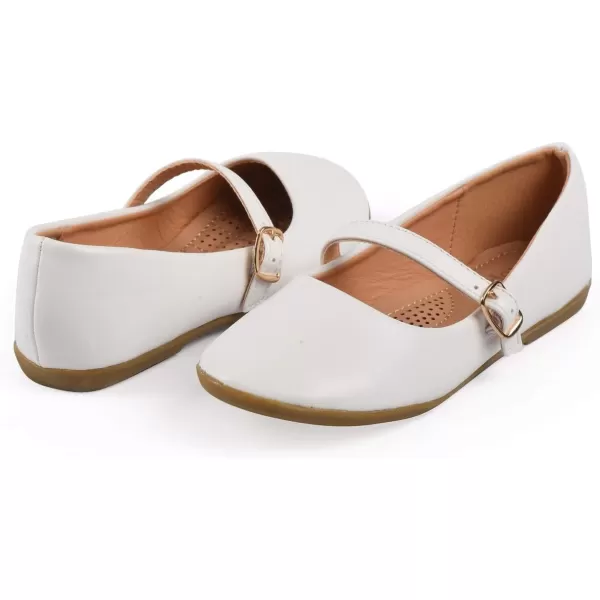 Nova Utopia Toddler Little Girls Dress Ballet Mary Jane Bow Flat ShoesNf60a N  Whitepu