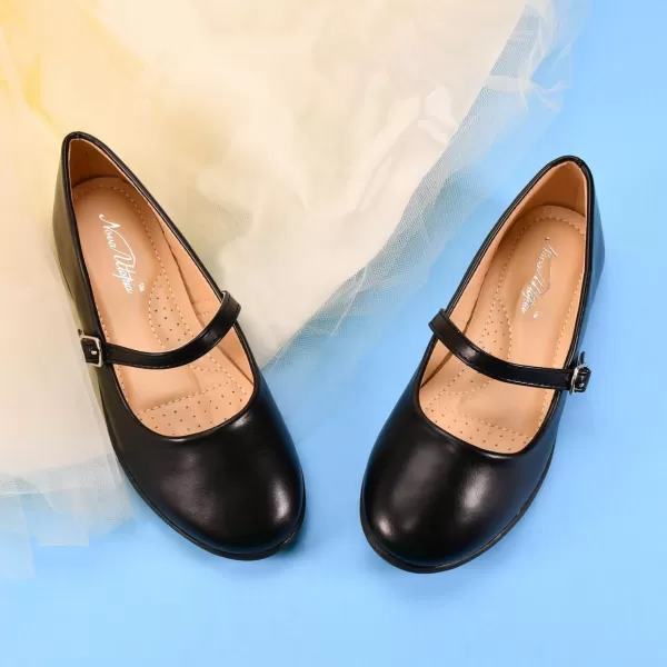 Nova Utopia Toddler Little Girls Dress Ballet Mary Jane Bow Flat ShoesNfgf066  Blackpu