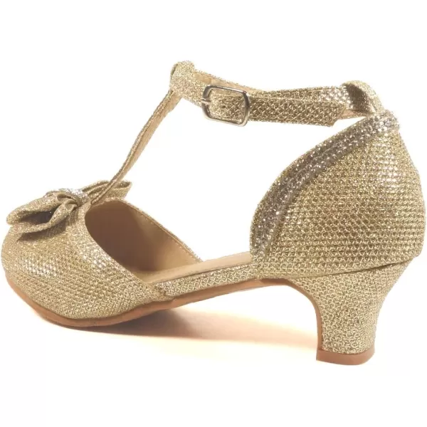 Nova Utopia Toddler Little Girls Low Medium Heel Dress Sandal Flower Girl Shoes size 9458hn  Goldglitter
