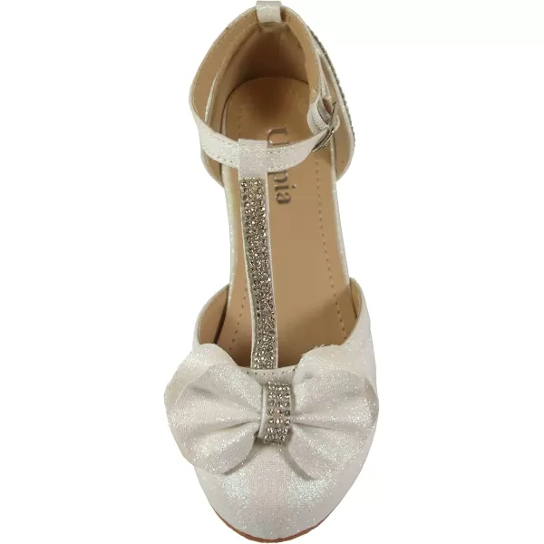 Nova Utopia Toddler Little Girls Low Medium Heel Dress Sandal Flower Girl Shoes size 9458hn  Whiteglitter